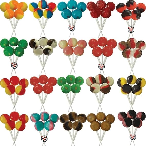 Dobbson & Sonns Random Mixed Unwrapped Different Flavours of Lollipops Candy - Unwrapped Mega Lollipop Candy (30 x lollies)