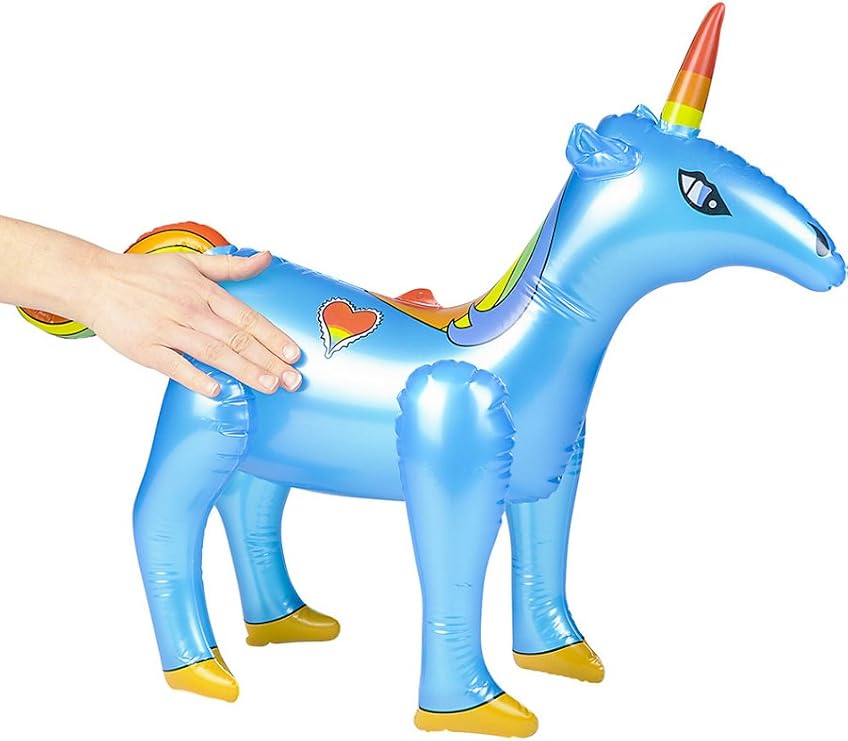 90cm Blue Inflatable Unicorn Fairy Tail Fantasy Party Decoration