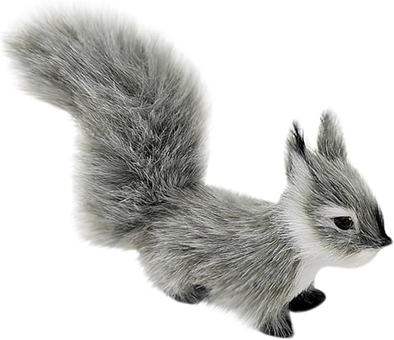 Grey Mini Simulation Squirrel, 30 cm Mini Squirrel Animals Rabbit Soft for Gift Home Decor Place Table Ornament Room Decorations