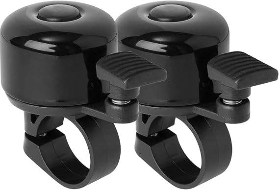 Bike Bell, 2 Pack, Classic Mini Bicycle Bell with Loud Melodious Sound, Black