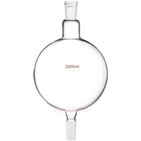 2000ml 24/40 ガラス クロマトグラフィー リザーバー フラスコ 2L 受け取ったバイオマスボトル