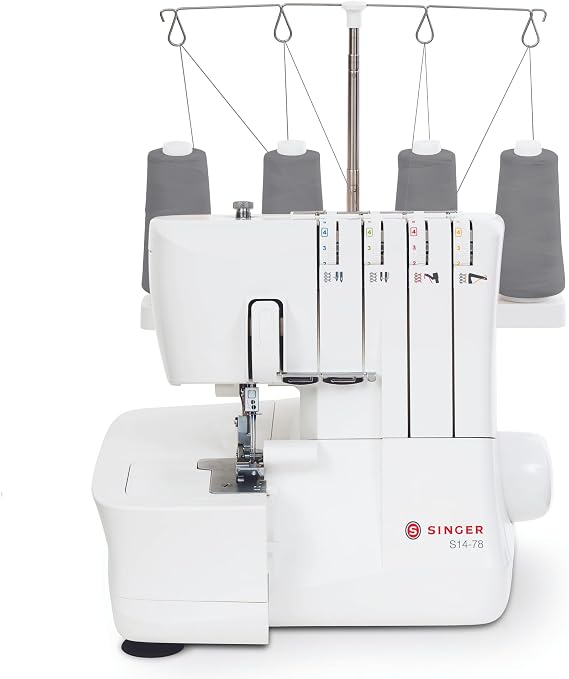 SINGER S14-78 with Serger Accessory Kit | Overlock Machine with 2-3-4 Stitch Function, 1200 Stitches/Min, Differential Feed, LED Light & Free Arm, White
