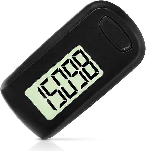 Flintronic Large Screen 3D Walking Pedometer, Portable Sports Pedometer with Clip Lanyard, Track Steps in Real Time, for Older Kids/Fitness Men/Women/Elders