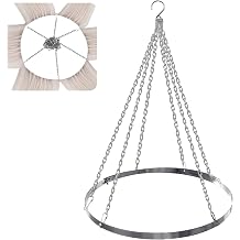 Ceiling Drapes Hanging Kit, 24 Inches Silver Metallic Ceiling Drapes, Hoop Metal Hardware Kit for Wedding Ceremony Draping Decorations