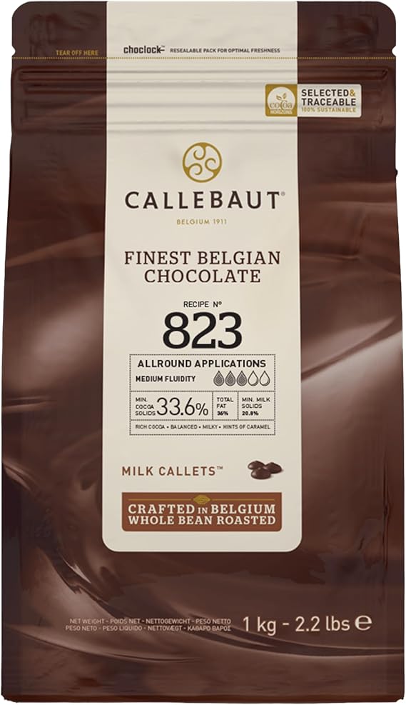 Callebaut 823 Finest Milk Chocolate Couverture Callets 33.6% Cocoa 6 x 1kg