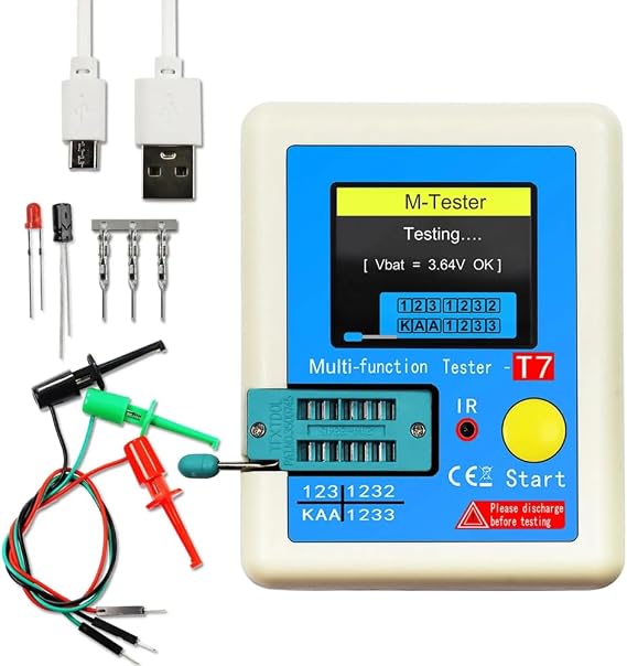 DollaTek Transistor Multifunctional Tester TFT Diode Triode Capacitance Meter LCR-T7 ESR Meter NPN PNP MOSFET IR Tester