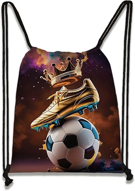 Football Drawstring Bags, Waterproof Swim PE Bag for Men Boys, Sports String Backpack Party Favor Bags, Large Capacity Draw String Bag Gym for School Swimming Travel Fitness Climbing Hiking Picnic