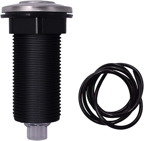 32mm Garbage Disposal Button,Air Switch Button for Garbage Disposal with Air Hose,Sink Top Switch for InSinkErator Garbage Disposal,Brushed Silver(3.54"Long Button with Stainless Steel Cover)