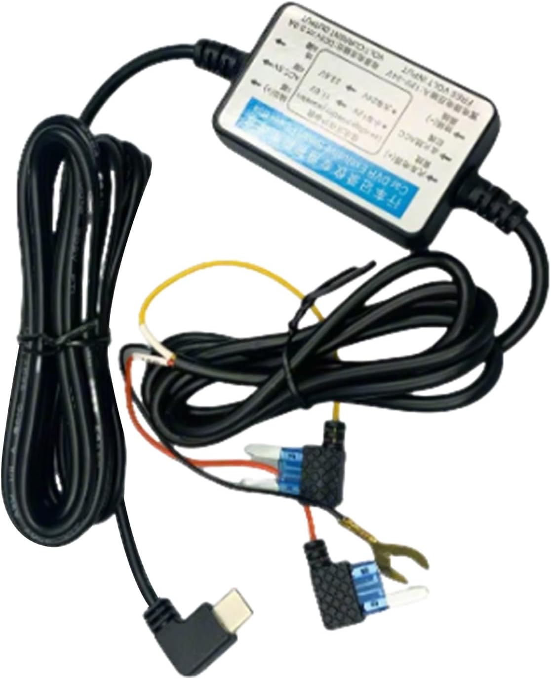 Hardwire Kit, Usb C Hardwire Kit, 12v-24v to 5v, Dash Cam Power Cord, Multifunctional 12v-24v to 5v Dash Cam Hardwire Kit with Usb C Car Dash Cam Hardwire Fuse Kit with 3-Core Power Cord for Truck
