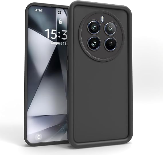 PanXCase Case for Realme 12 Pro 5G / Realme 12 Pro Plus 5G - Silicone Fit Lightweight Slim Soft Elegant Design, Camera Protection Shockproof Ultra Thin Bumper Cover (Black)