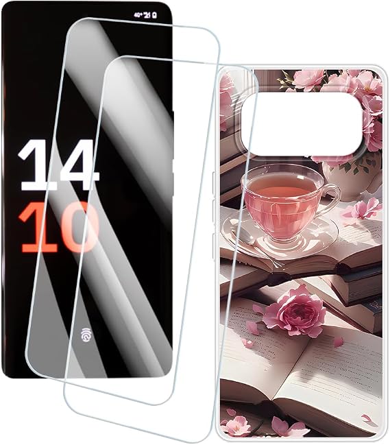 Case and Tempered Glass for Volla Phone Quintus - Pink Day