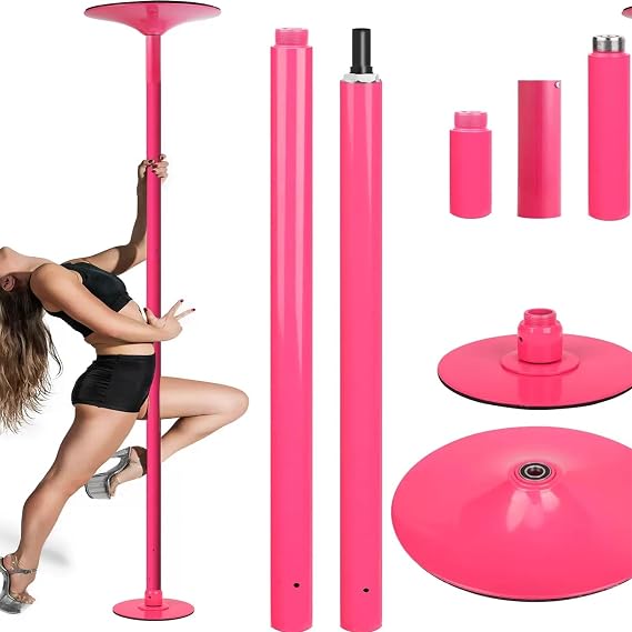 Dancing PoleFixed Dance Pole For Home Portable & Removable Stripper Fitness Pole Adjustable Height Static And Rotating Dance Pole For Beginners Exercise