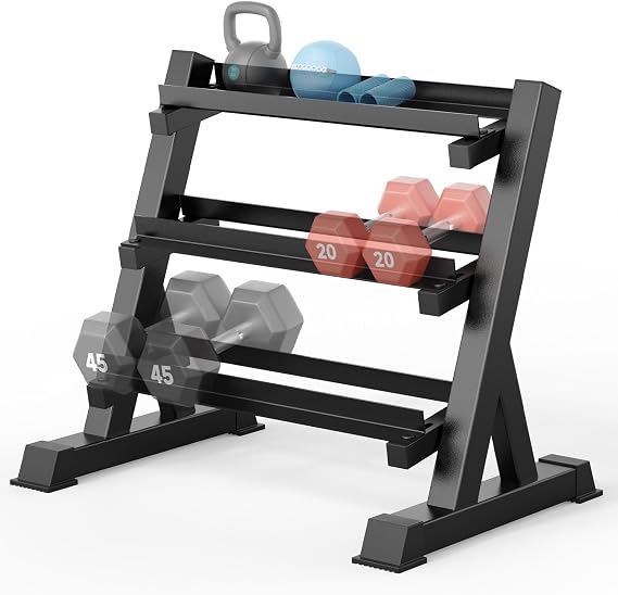 YOLEO 3 Tier Dumbbell Stand, Adjustable Width