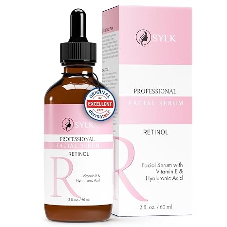 Sylk Retinol Serum Gesicht mit Hyaluron für Microneedling Hochdosiert Test Winner Wrinkle Away Instant Effect Anti Ageing Face Serum Pimple Marks & Pigment Spot Remover Face 60 ml