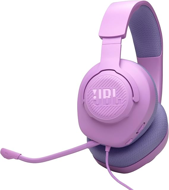 JBL Quantum 100M2 Wired Over-Ear Gaming Headset with JBL QuantumSOUND Signature and 3.5 mm Headphone Jack, Multi-Platform Compatibility, Detachable Mic, Mute Option, in Purple
