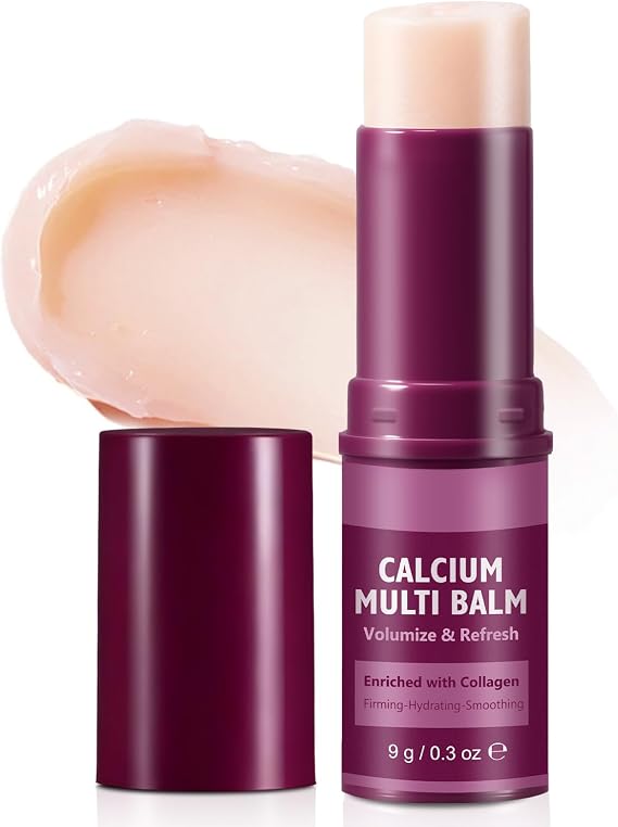 Calcium Multi Balm Stick, Calcium Volume Balm, Smoothes Fine Lines and Anti Wrinkles, Deep Moisturizing Skin, Suitable for Face, Eyes and Neck,9g