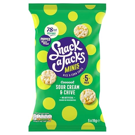 Snack a Jacks Sour Cream & Chive Multipack Rice Cakes Crisps 5x19g
