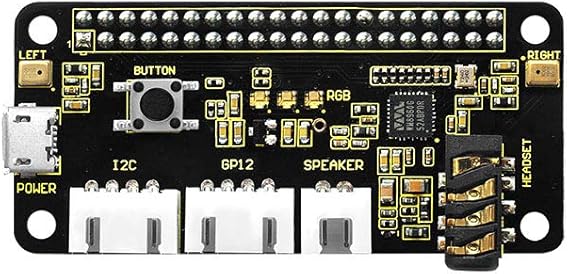 KEYESTUDIO ReSpeaker 2-Mics Pi HAT V1.0 Audio Decoder Sound Card Expansion Board for Raspberry Pi Zero W H 3 4 4B