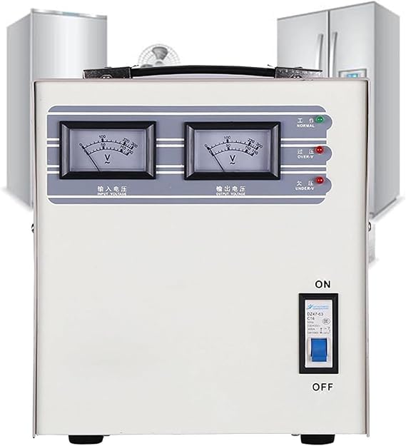 Automatic Voltage Stabilizer, Single Phase AC Power Conditioner, Pure Copper Coil, Fast Voltage Regulation, Multiple Protections, for Unstable Household Appliances,2KVA