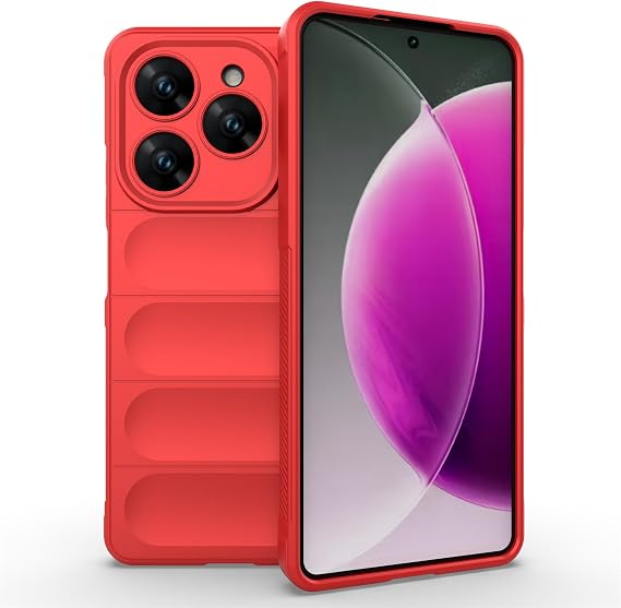Case Compatible with Tecno Spark 20 Pro 4G Microfiber Lining Silicone Bumper, Ultra Thin Silky-Soft Touch Flexible Rubber Cover Shockproof Case for Tecno Spark 20 Pro (Red)