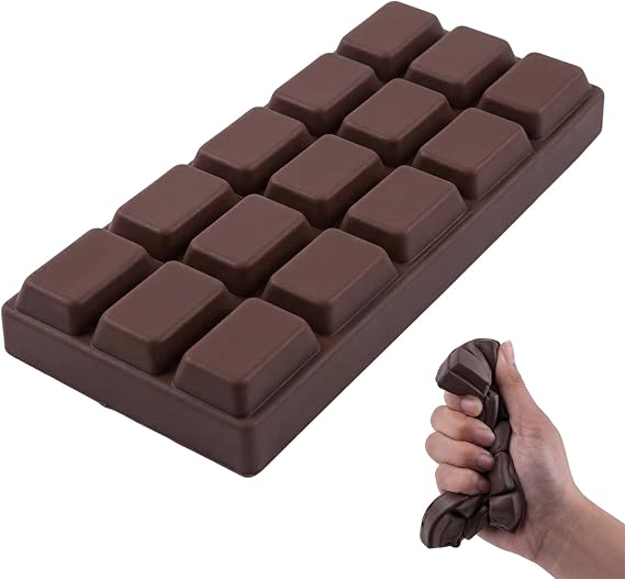 Chocolate Squishy, Dessert Style Slow Rising Squeeze Item, Soft Sensory Stress Reliever for Desk, Tactile Relaxation Object for Home or Office
