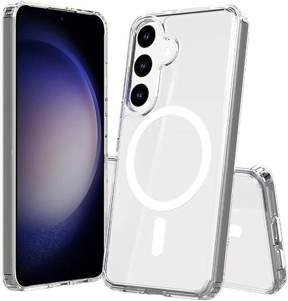 Coverzone Samsung Galaxy S22 ile Uyumlu Transparent Manyetik Magsafe ile Uyumlu, Tam Gövde Koruyucu Kılıf İnce CrystalClear Telefon Kılıfı PMMA - Şeffaf