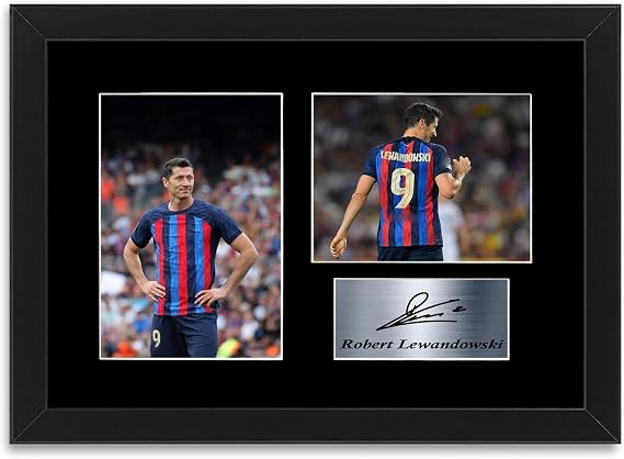 Robert Lewandowski Barcelona Player A4 Signed Mounted Display Gift Frame