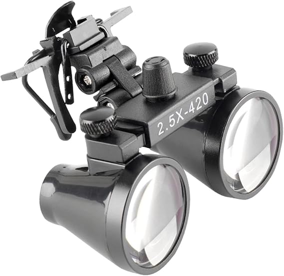 EUSTOMA Binocular Loupes 2.5X/3.5X Clip on Eyeglasses Magnifying Glass for Lab Research Observation DY-101 (2.5X)