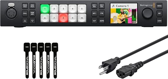 Blackmagic Design ATEM 1 M/E Constellation HD Live Production Switcher with 6ft Power Cord and 5 Pack Solid Signal Cable Ties SWATEMSCN2/1ME1/HD