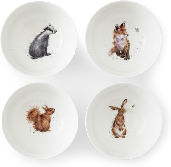 Royal Worcester x Wrendale Designs Set of 4 Deep Bowls - 6" Versatile Serving Bowls, Ideal for Salads, Curry, Pasta, Cereal, Fruit & Desserts, Microwave & Dishwasher Safe, Perfect for Everyday Use