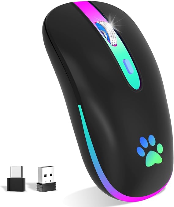 KBCASE Wireless Mouse for Laptop, 2.4G USB Dual Modes Bluetooth Mouse