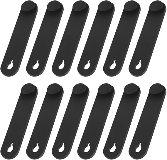 12 Pack Silicone Cable Ties, Reusable Rubber Cable Organizer Straps, 57x12mm Black Wire Management Ties for Motorcycle Car Home Office Chargers