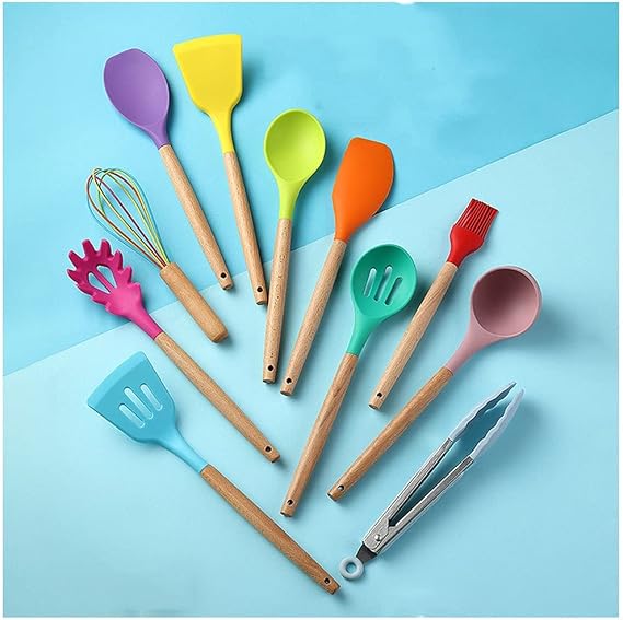 SKUZA Kitchen Utensils Set,Silicone Kitchenware Cooking Utensils Set Heat Resistant Kitchen Non-stick Cooking Utensils Baking Tools