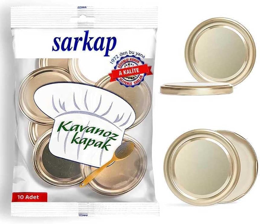 10 Jar Lids with Pendulum Hygienic Package - Gold - 82 mm