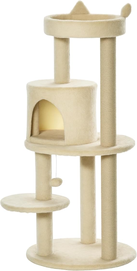 PawHut Tree Scratching Post for Cats 104 cm Platforms 48 x 48 x 104 cm