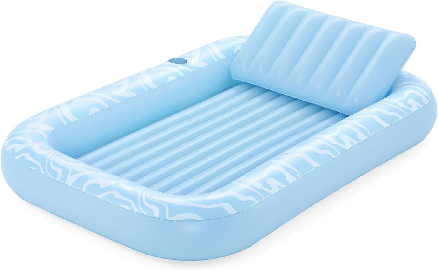 Bestway Inflatable Tanning Lounge, Swimming Pool Float, Sun Tanning Pool Floatie Blow Up Tanning Raft with Pillow and Cup Holder