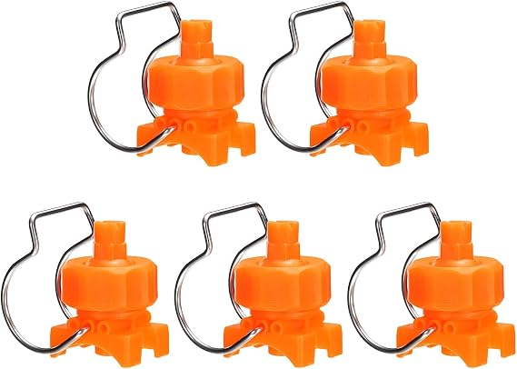 sourcing map 5Pcs Flat Fan Spray Tip, 65 Degree Spray Nozzle with Clip Adjustable Plastic Yellow Nozzles Fit 1-1/4" Hose for Car Washing Irrigation, 0.24 Cubic Meters Per Hour