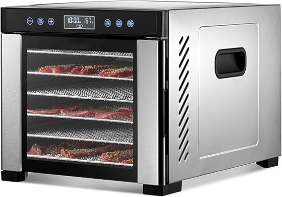 Food Dehydrator Magic Mill Commercial Food Dehydrator Machine | 7 Stainless Steel Trays | Adjustable Timer, Temperature Control | Dryer