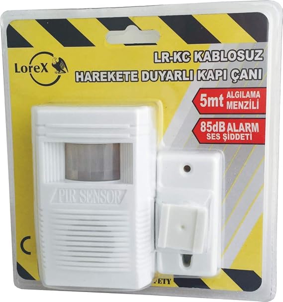 LOREX LR-KC Kablosuz Harekete Duyarlı Kapı Çanı - Misafir Sensörü - Ziyaretçi Algılar - Hırsız Alarm Sistemi