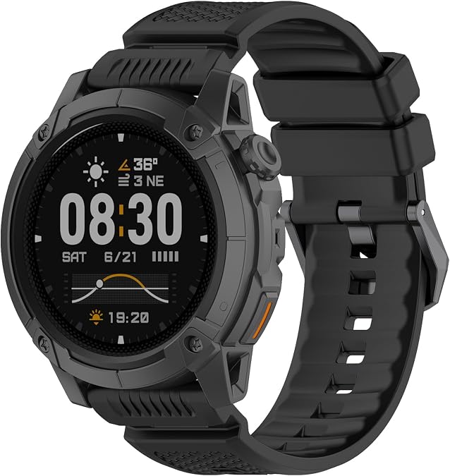 Silicone Strap Compatible with COROS Apex 4 46mm/Nomad, 24mm Band for Garmin Venu X1, Ticwatch Atlas/Pro 5/Pro 5 Enduro, iTOUCH AIR3 Breathable Replacement Bands for Women Men