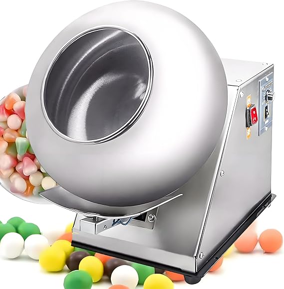 Mini Chocolate Panning Machine,Automatic Tablet Coating Machine,Electric Sugar Coating and Chocolate Polishing Machine,2-5kg/H Candy Coater Suitable for Sugar Ball 110V