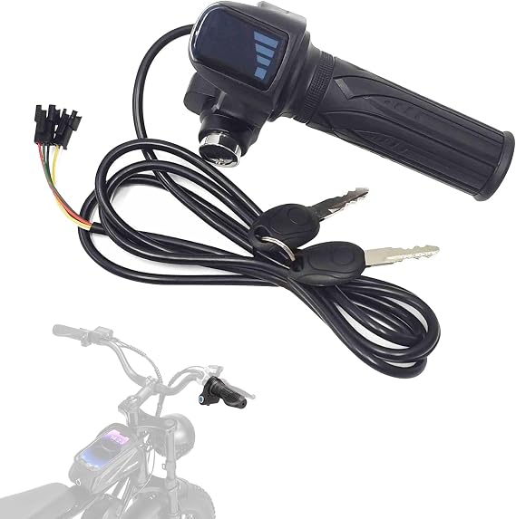 Ebike ツイストスロットル バッテリーメーター付き Ridstar Q20 Eバイク、48Vフルグリップスロットル、バッテリーディスプレイ+キー2個付き