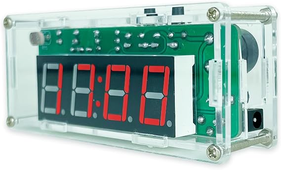EIELE Digital Clock Soldering Set for Transparent Casing, Automatic Brightness Adjustment, DIY Soldering Exercise Set for Beginners and Soldering Enthusiasts (Soldering Required)