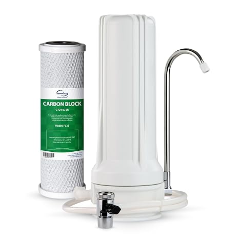 iSpring CKC1 Tezgah Üstü İçme Suyu Filtrasyon Sistemi, 2,5" x 10" Kömür Filtreli, Tezgah Üstü Su Filtresi