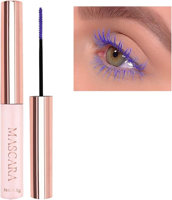 Mascara Waterproof Mascara Colorful Eye Black Multi Color Thick Curly Slender Continuous Non Smudging Small Brush Head Wire Drawing And Lengthening Clear Mascara Glitter Mascara (H, One Size)