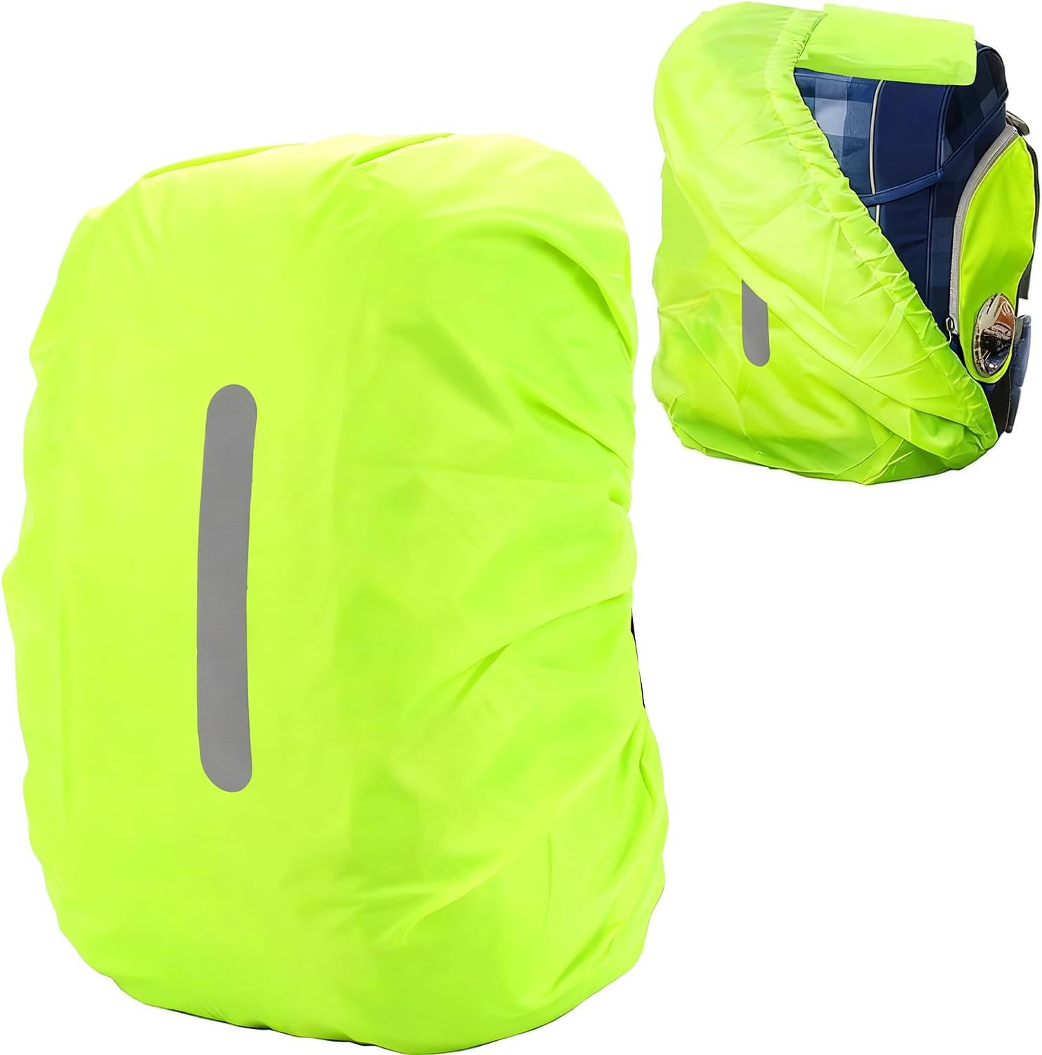 Rain Cover Backpack - High-Visibility Fluorescent Green Reflective Waterproof Shield for 30-40L Backpacks | Ideal for Outdoor Night Use, Commuting & Hiking