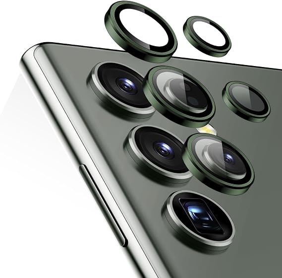 Microsonic Samsung Galaxy S24 Ultra Tekli Kamera Lens Koruma Camı Koyu Yeşil [Galaxy S24 Ultra ile Uyumlu Ekran Koruyucu - Koyu Yeşil]