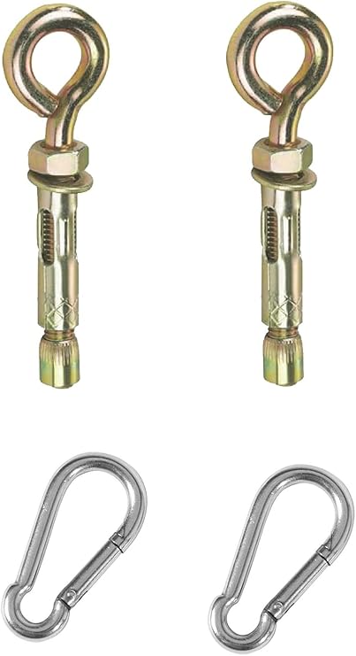 Bundera 2 Steel Dowels + 2 Carabiners - Swing, Hammock, Box Bag, Yoga Hanging Apparatus, Ceiling Swing