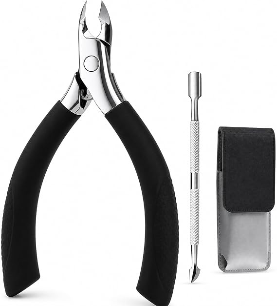 Toenail Clippers for Seniors Thick Toenails, Ingrown Toenail Clippers, Professional Nail Clippers Set with Leather Case for Thick Nails for Seniors, Men and Women