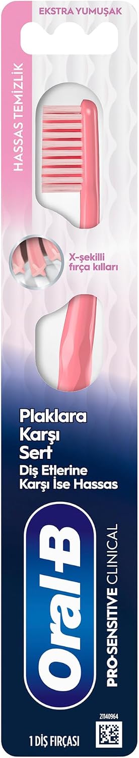 Oral-B Pro-Sensitive Clinical Hassas Temizlik Diş Fırçası – Hassas Temizlik Sağlar – Ekstra Yumuşak Fırça Kılları, 1 adet